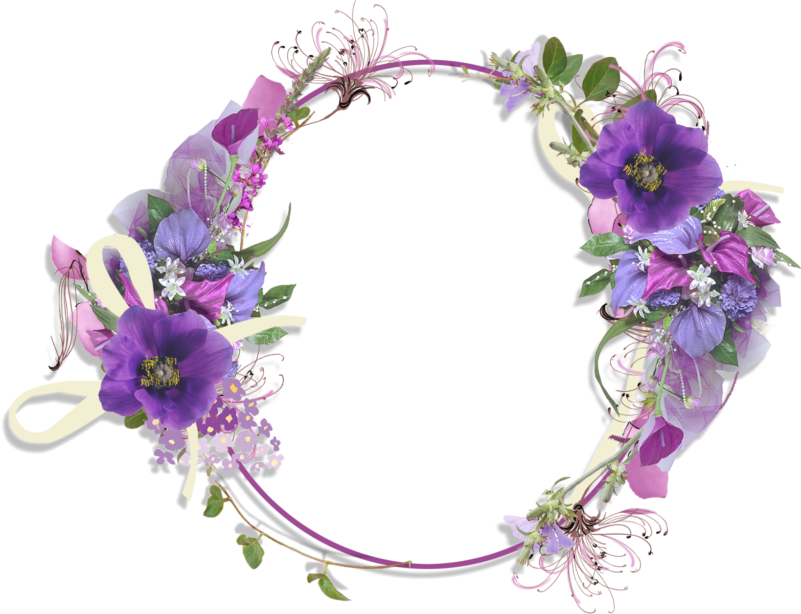 Floral Round Frame Png Pic - New Born Baby Cards (1663x1267)