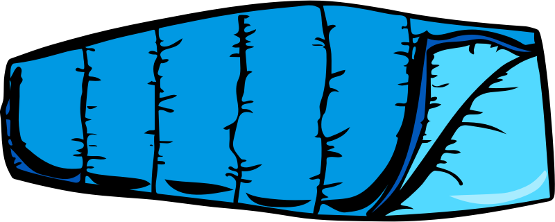 Free Blue Sleeping Bag Clip Art - Clip Art Sleeping Bag (800x320)