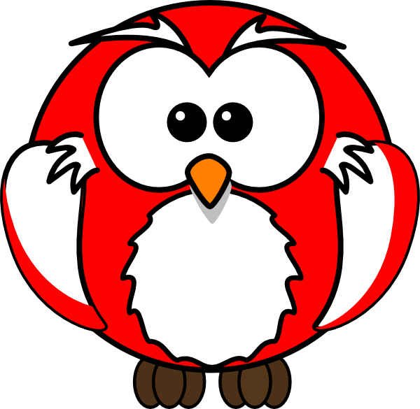 Red Owl Clip Art At Clipartner - Cartoon Owl (600x585)