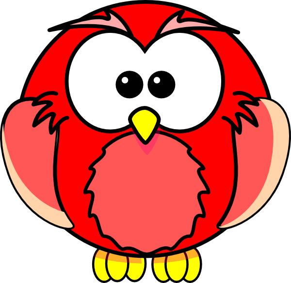 Red Owl Clip Art - Cartoon Owl (600x585)