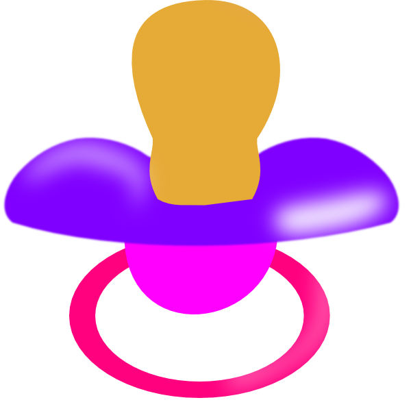 Purple And Pink Pacifier Clip Art At Clker Com Vector - Purple And Pink Pacifier (600x600)