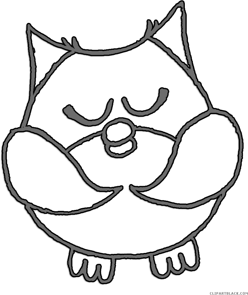 Night Owl Animal Free Black White Clipart Images Clipartblack - Owl (870x982)
