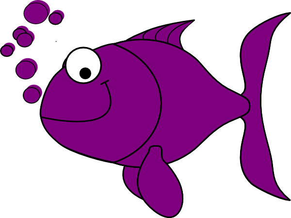 Fish Clip Art - Purple Fish Clip Art (600x449)