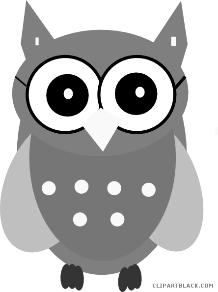 Smart Owl Animal Free Black White Clipart Images Clipartblack - Owls Vector Clip Art (444x594)