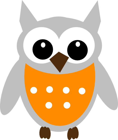 Hoot Clipart Orange Owl - Baby Owl Clip Art (498x595)