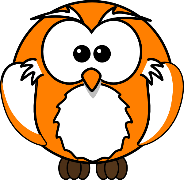 Hoot Clipart Orange Owl - Owl On Book Shower Curtain (600x585)