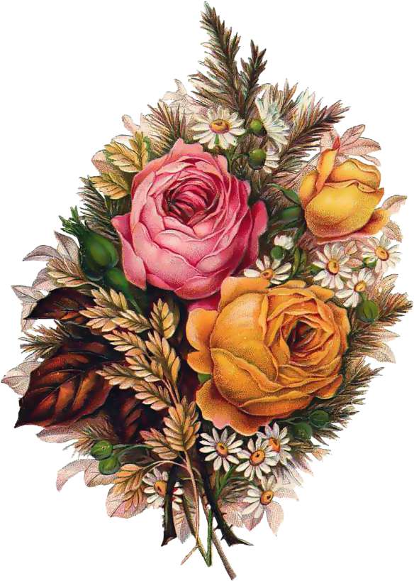 Laminas Para Decoupage - Victorian Flowers (600x835)