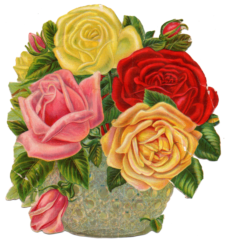 Roses In Vase - Floribunda (754x800)
