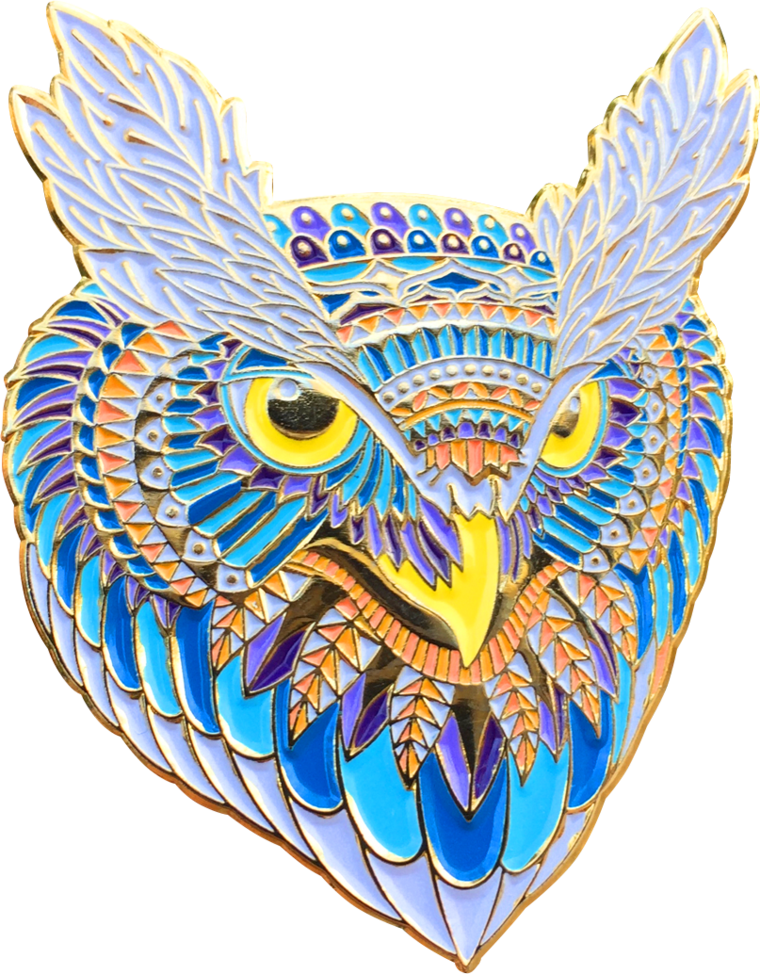 Winter Owl Head Pin - Owl (760x974)