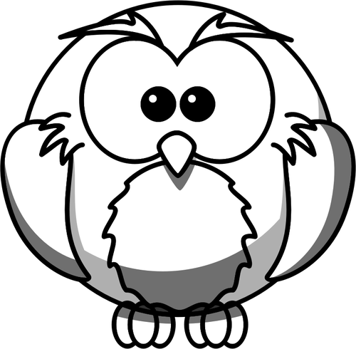 Owl Line Art Vector Illustration Public Domain Vectors - Easy Wolf Face Drawings (500x490)