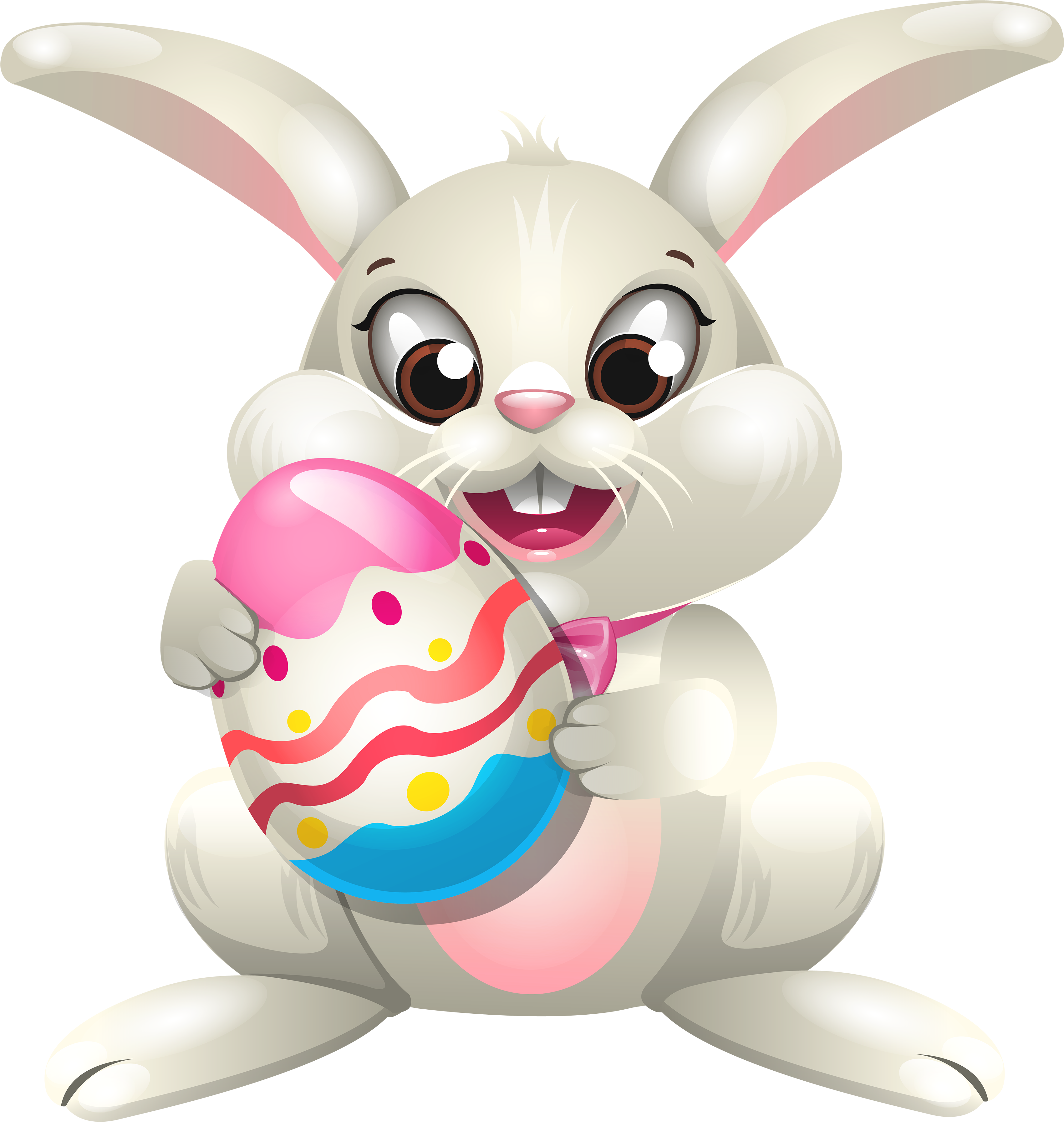 Easter Bunny Whit Egg Png Clip Art Best Web Clipart - Coelho Da Pascoa Para Imprimir (3500x3690)