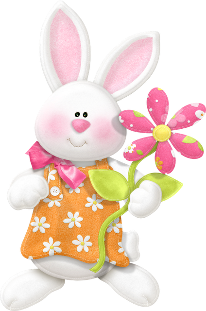 *tole-tally Cute Easter Bunnyeaster Eggshappy - Coelhos De Pascoa Em Png (424x640)