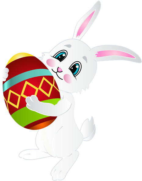 Easter Bunny With Egg Png Clip Art Imageu200b Gallery - Glücklicher Osterhase, Der Buntes Ei Trägt Karte (6261x8000)