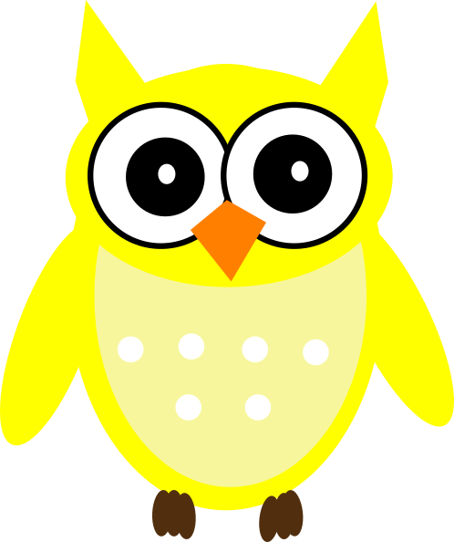 Yellow Owl Clip Art At Clker - Clip Art (498x594)