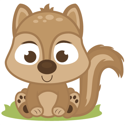 Squirrel Clipart Raccoon - Cute Cartoon Baby Squirrel (432x432)