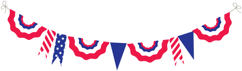 Bunting Clipart 4th July - Independence Day (840x254)