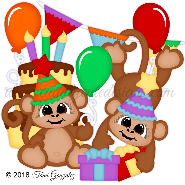 Birthday Monkeys - Birthday (600x600)