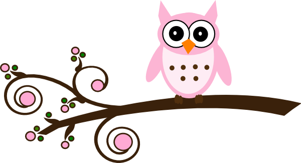 Pink Owl On Branch Clip Art At Clker Com Vector Clip - Klugheit - Sprichwort-10:19 Mauspads (600x325)