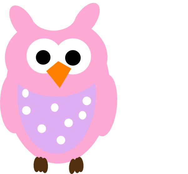 Pink Owl Clip Art - Cartoon (600x557)