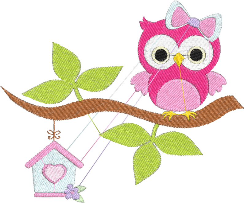 Little Owl Casinha Embroidery Bird - Little Owl Casinha Embroidery Bird (800x800)