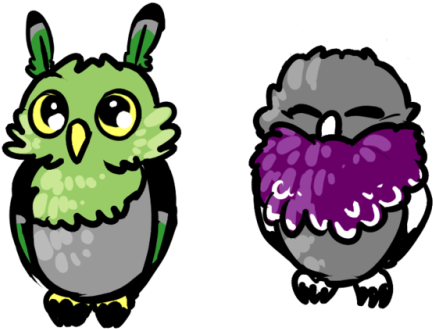 Aro And Ace Owls For Those Who Are Fine Going Into - Aro And Ace Owls For Those Who Are Fine Going Into (500x365)