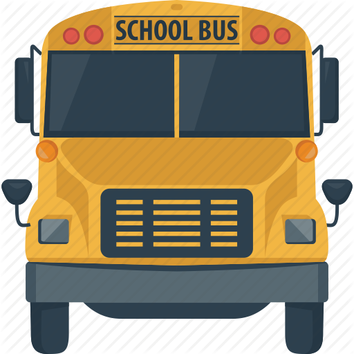 Car Front View Cartoon - School Bus Icon Png (512x512)