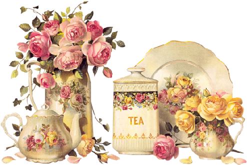 Victorian Die Cut - Tea Time Animated Gifs (500x337)