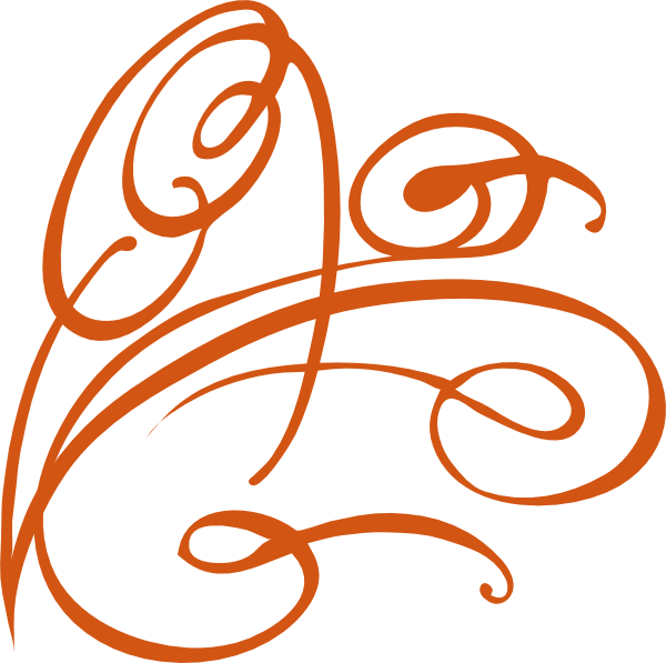Orange Flower Clipart Border Decoration - Swirl Clip Art (600x597)