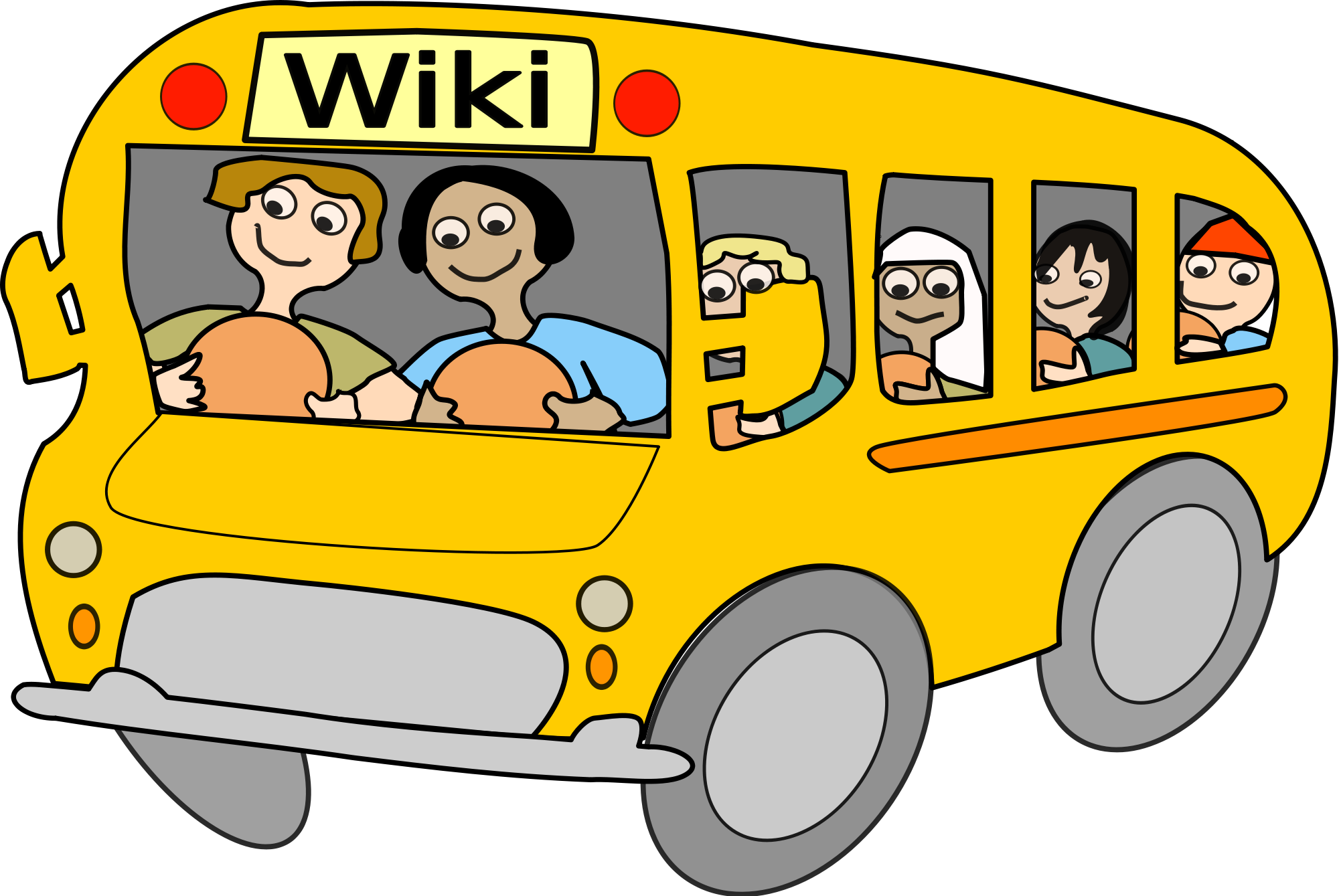 Cartoon School Buses 13, - School Bus Illustration (2000x1339)