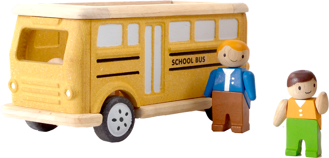 4610 School Bus - Plan Toys School Bus Playset (1181x611)
