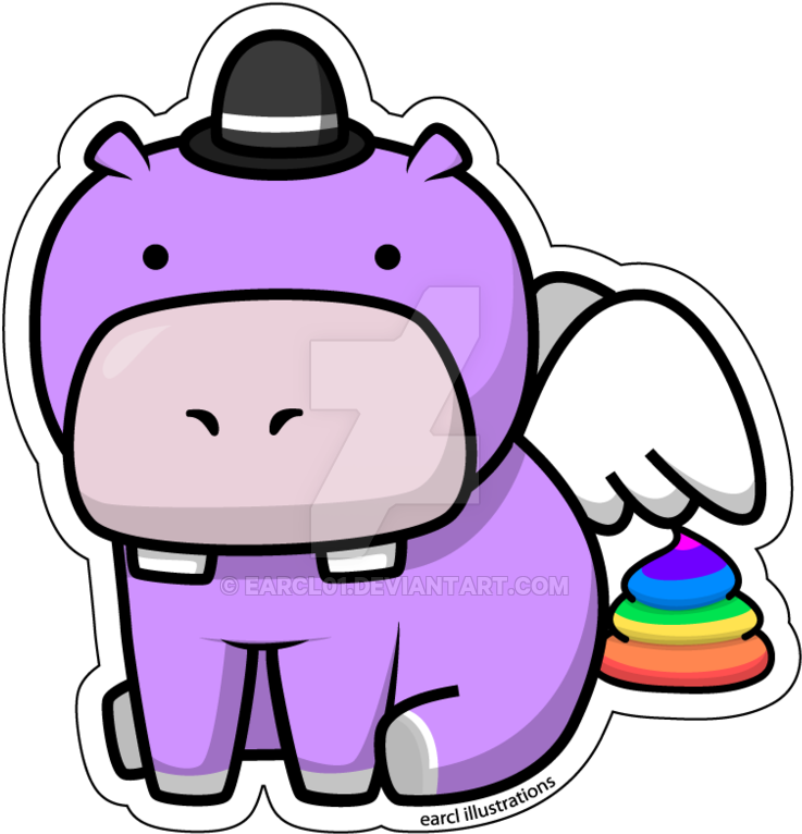 Hippo Clipart Orange - Flying Hippo Clipart (800x806)