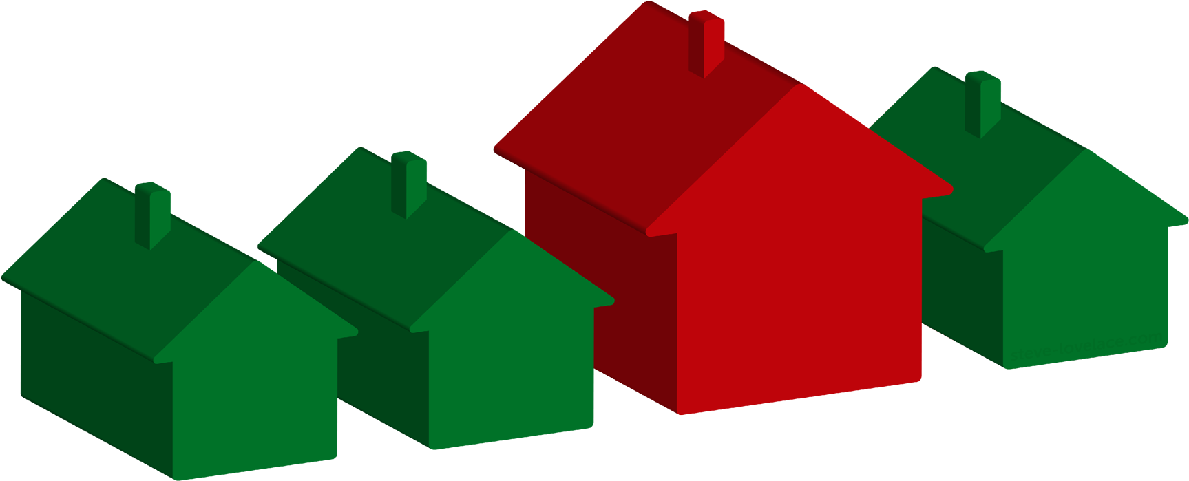 Monopoly Houses With Teardown - Monopoly Houses And Hotels Clipart (1800x850)