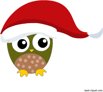 A Super Cute Owl Wearing Big Hat Free Christmas Clipart - Clip Art (450x450)