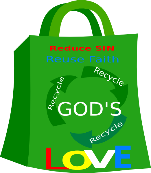 Recycle God S Love Clip Art At Clker - Tote Bag (522x596)