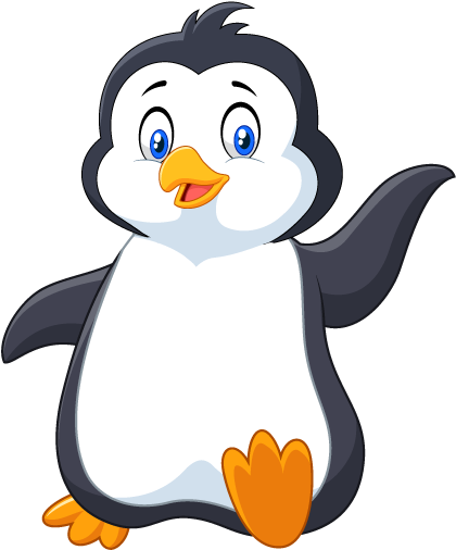 Show Me How To Help - Cartoon Penguin Waving (437x518)