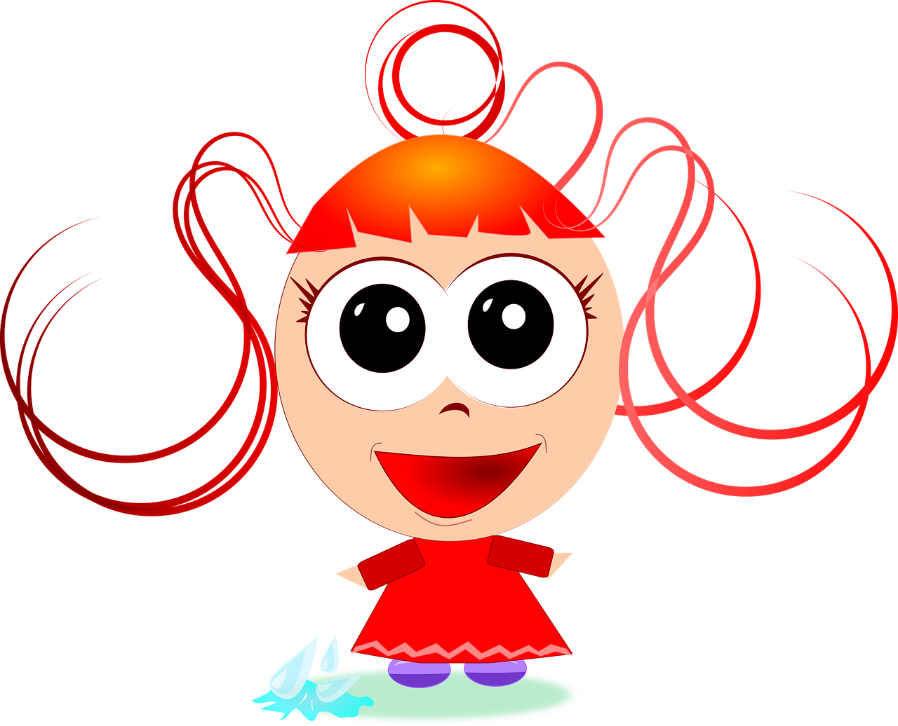 Cartoon Cute Girl Kid Png Image - Clip Art (1280x1036)