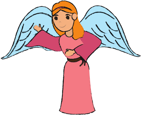 Angel Cute Cartoon Vector Illustration - Vector Graphics (800x800)