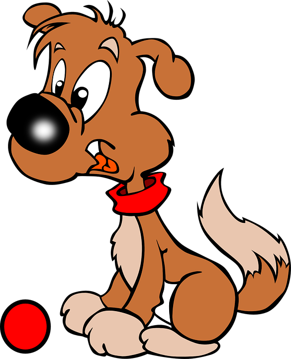 Dog With Ball Clipart (585x720)