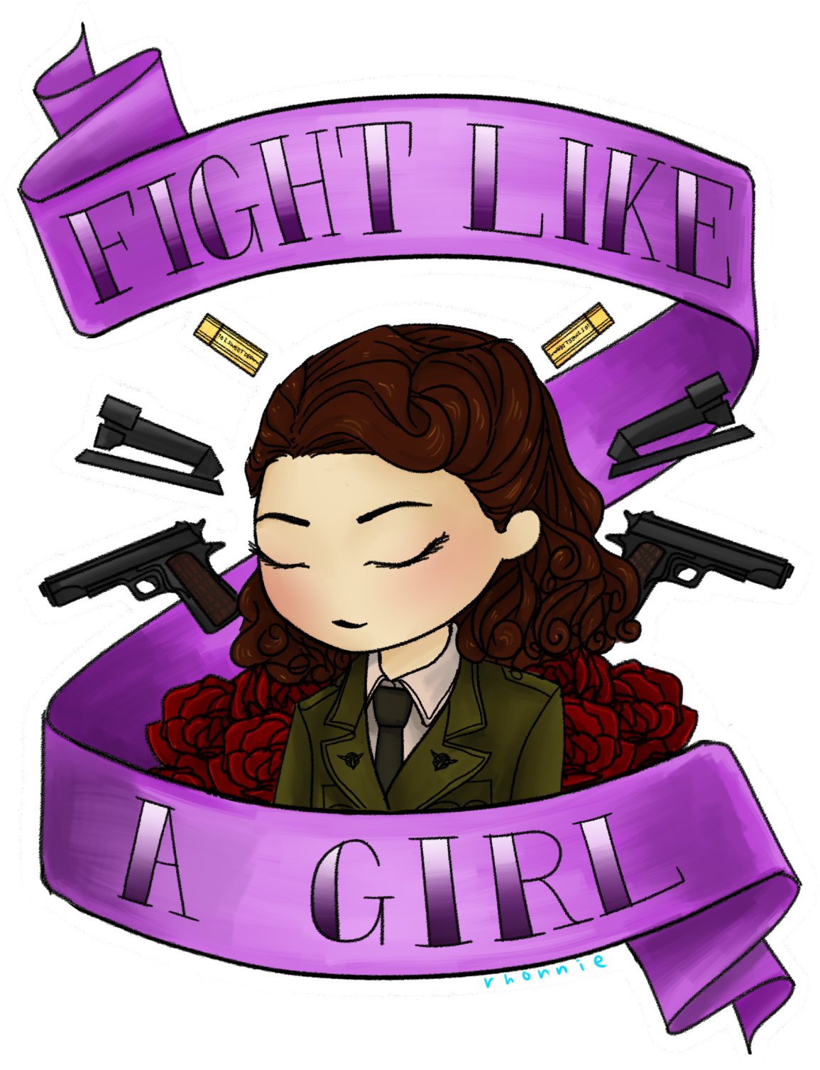 Fight Like A Girl Peggy Carter Chibi Fanart By Aceromanoffs - Cartoon (1280x1510)