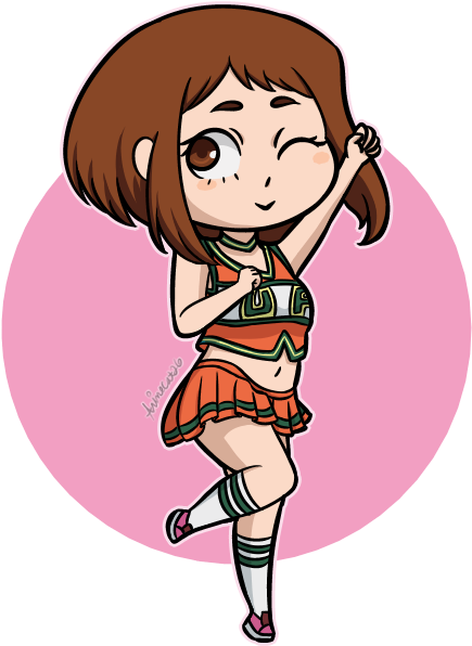 Cheerleader Ochako Uraraka By Animecat26 - Uraraka Cheerleader (500x650)