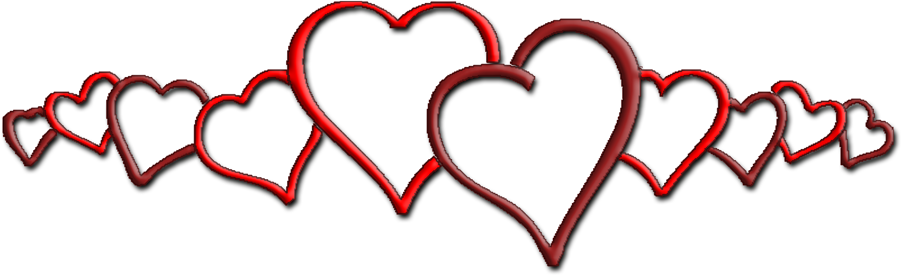 Row Of Hearts - Heart Border (2000x629)
