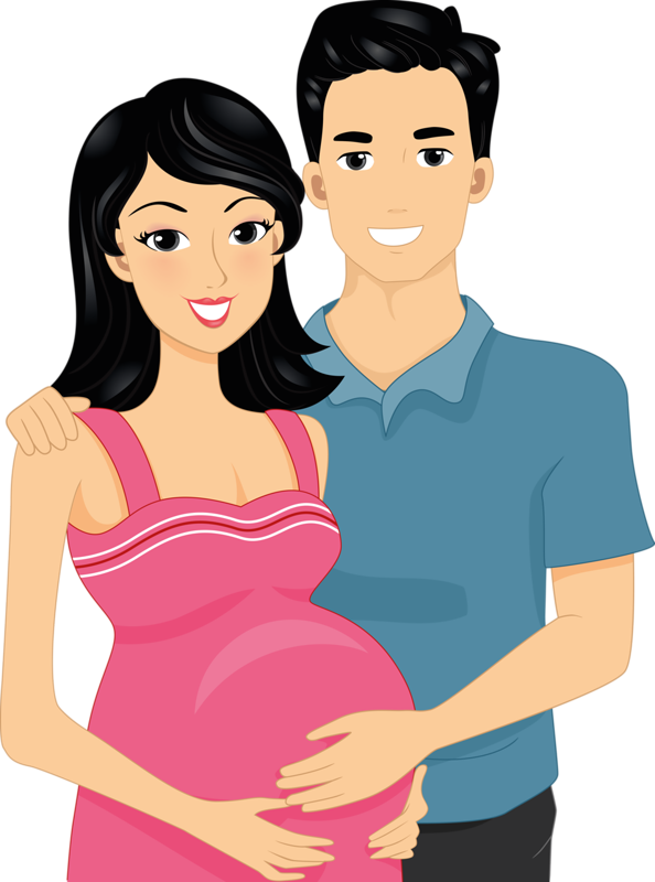 Bebê & Gestante - Mother And Father Clip Art (594x800)