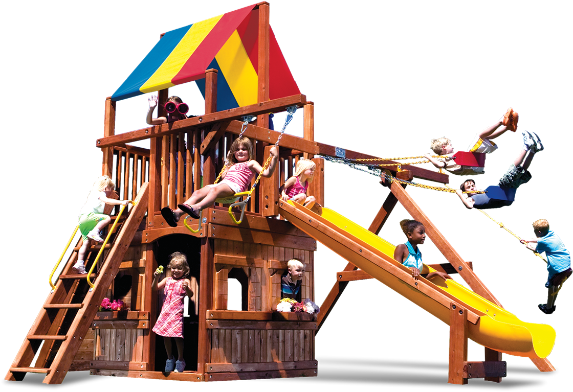 Rainbow Clubhouse Pkg Ii Lower-playhouse - Rainbow Play Systems (1200x799)