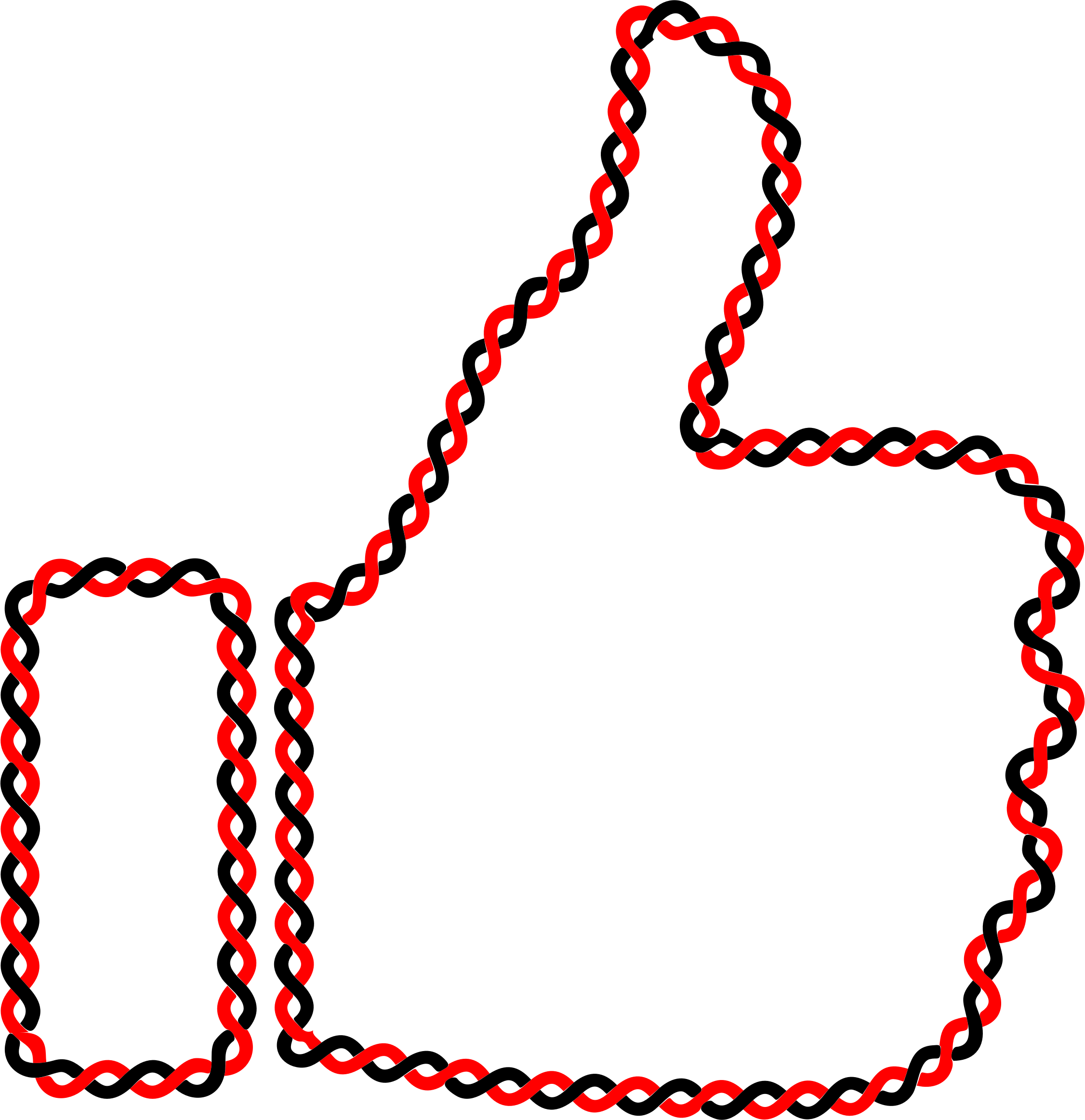 Intertwined Thumbs Up Silhouette - Icon (2252x2324)