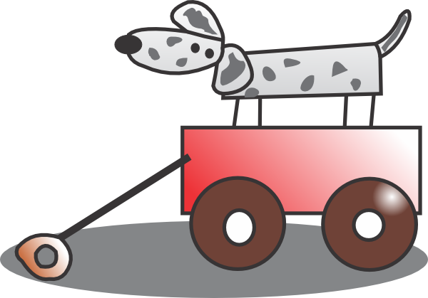 Wagon Clipart Black And White - Toy Wagon Clipart (600x419)
