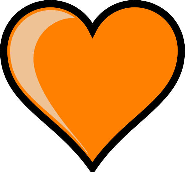 Orange - Heart - Clipart - Google Maps Icon Orange (600x557)