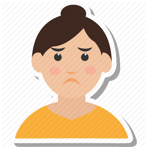 Cartoon Girl Sad - Cartoon (512x512)