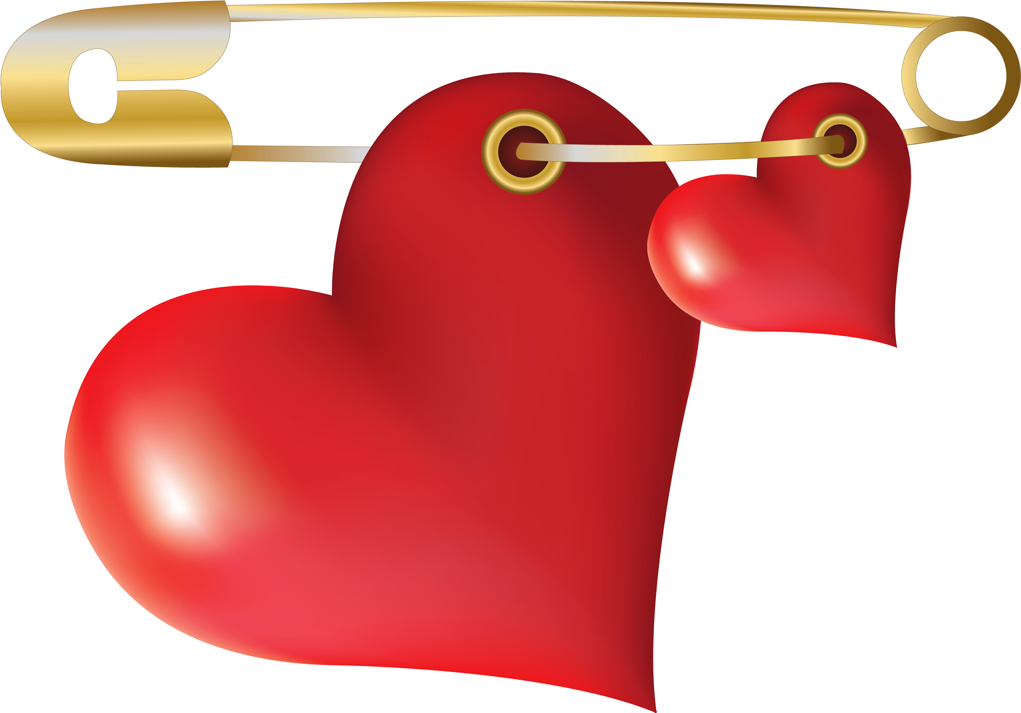 Safety Pin Heart Clip Art - Safety Pin Heart Clip Art (3523x2787)