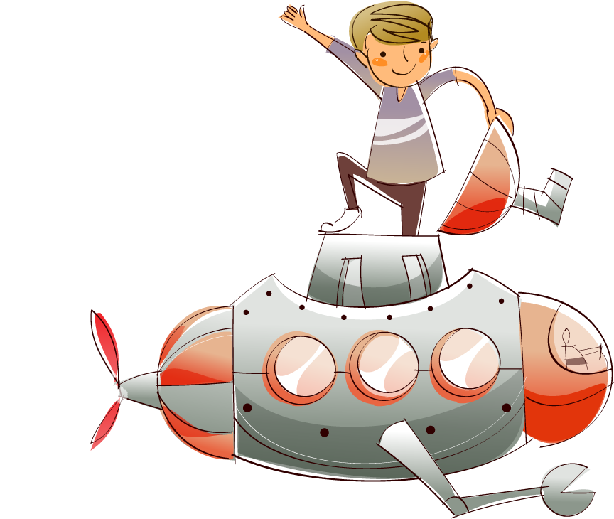 Submarine Cartoon Illustration - Submarine Cartoon Illustration (1000x1000)