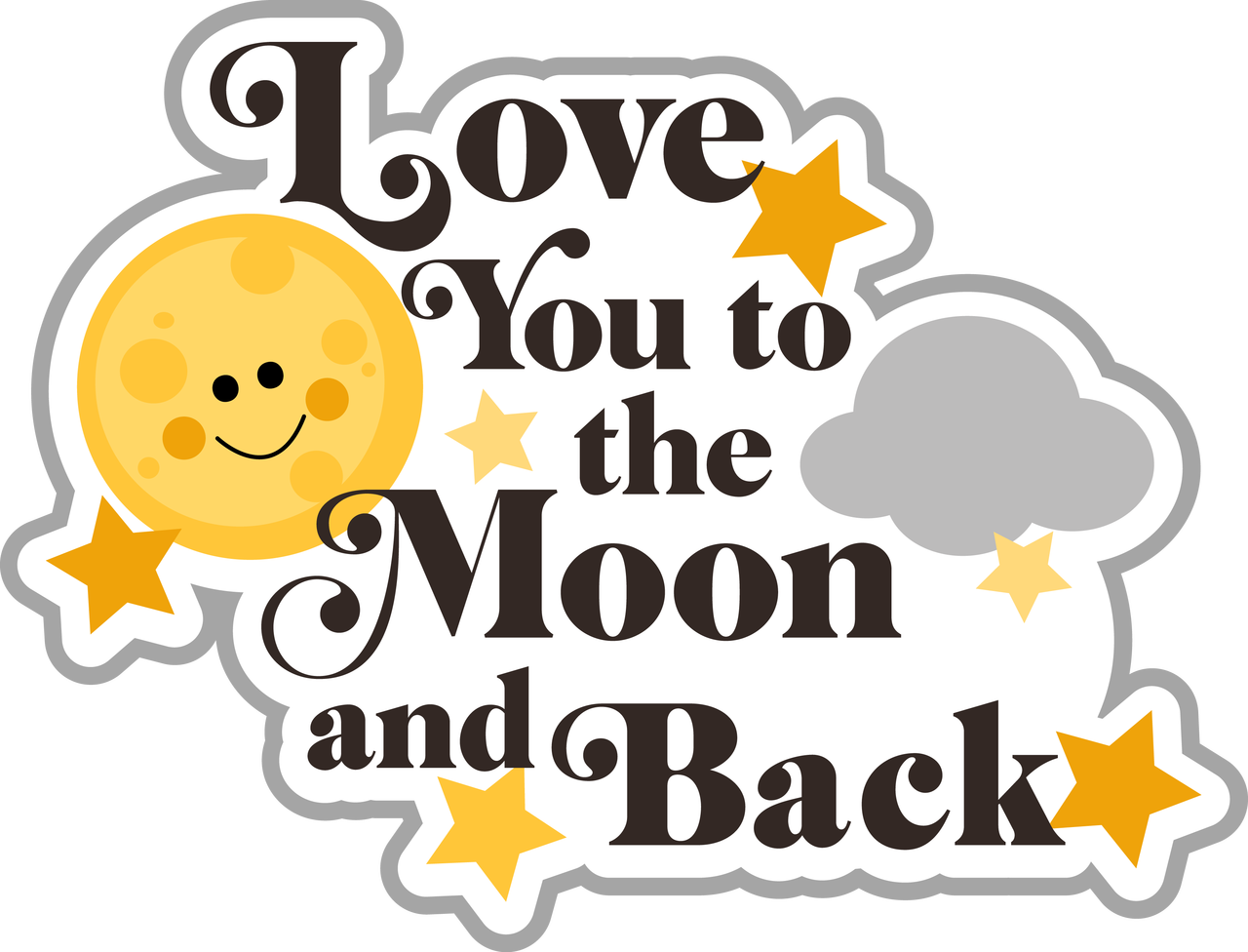 I Think I'm In Love With This Shape From The Silhouette - Love You To The Moon And Back Clipart (1280x976)